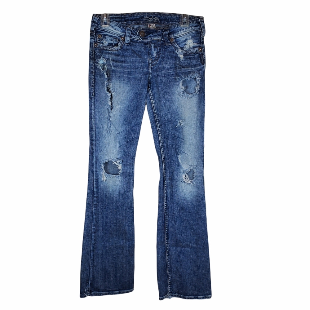 Silver Womens Jean Sz 26 Tuesday Destroyed D3n